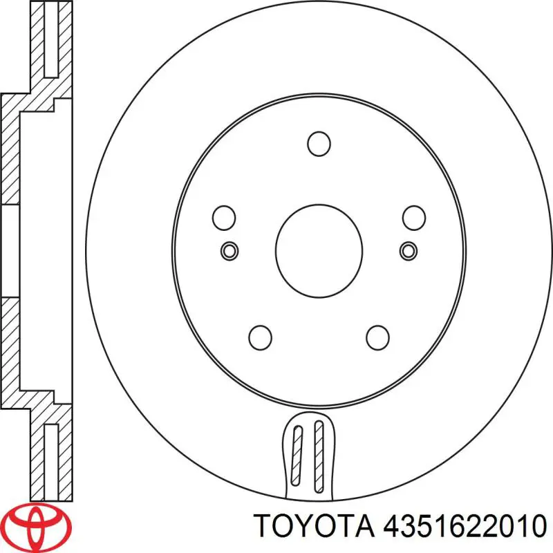 Передние тормозные диски 4351622010 Toyota