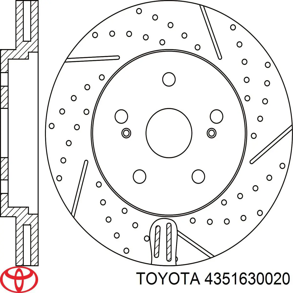 Передний тормозной диск Toyota 4351630020
