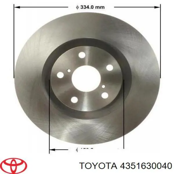 4351630040 Toyota диск тормозной передний