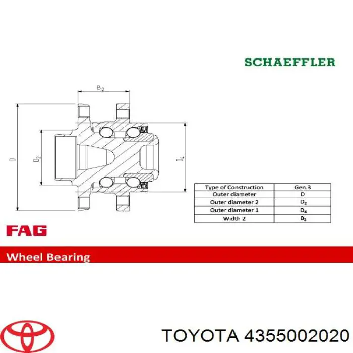 Ступица (передняя) Toyota 4355002020