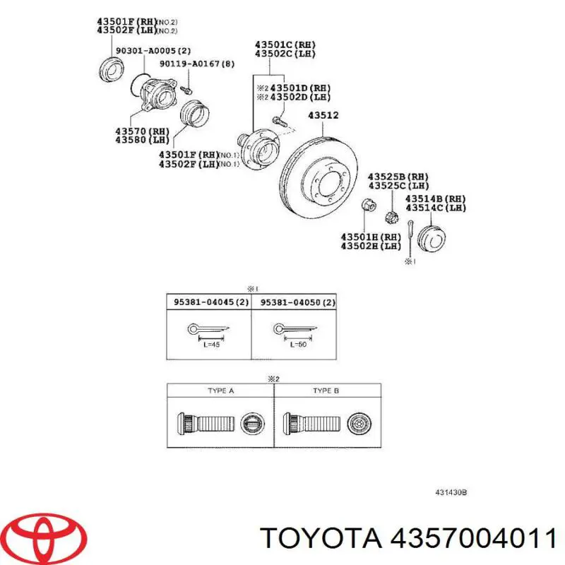 4357004011 Toyota