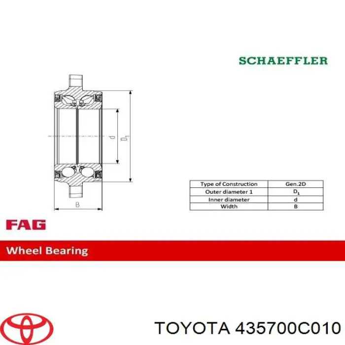 Подшипник ступицы 435700C010 Toyota