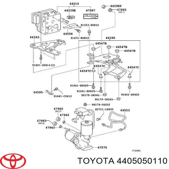 4405050090 Toyota unidade hidráulico de controlo abs