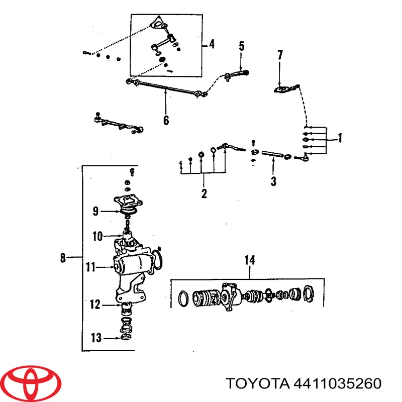 Cremalheira da direção Toyota 4411035260 preço, a partir de 4129,25 USD