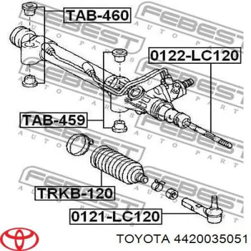 4420035051 Toyota cremalheira da direção