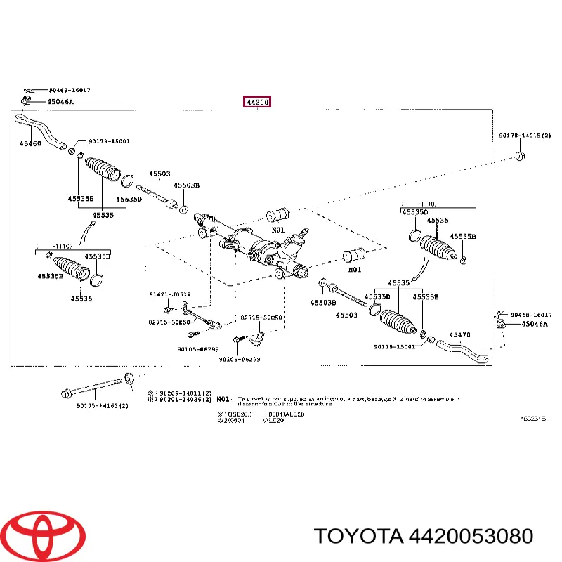 4420053080 Toyota cremalheira da direção