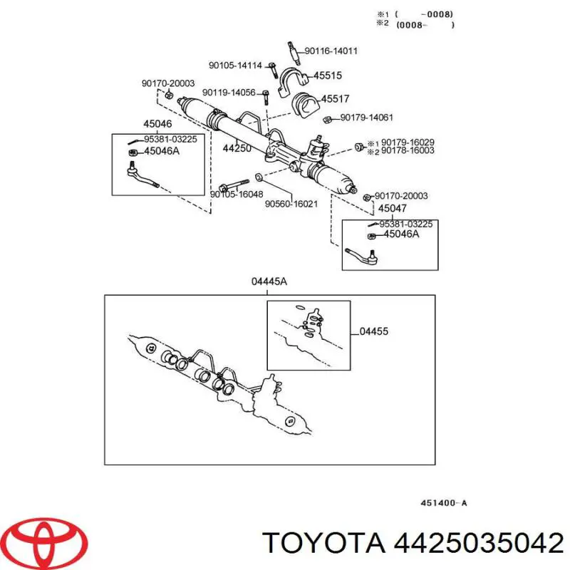 Реечный рулевой механизм Toyota 4425035041 цена, от 214.00 USD