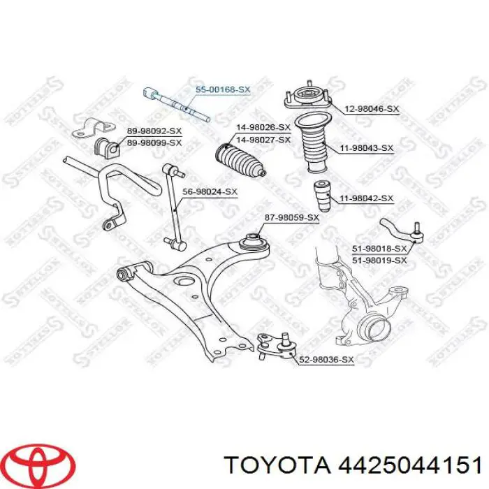 Купить 4425044151 Toyota Рулевая рейка