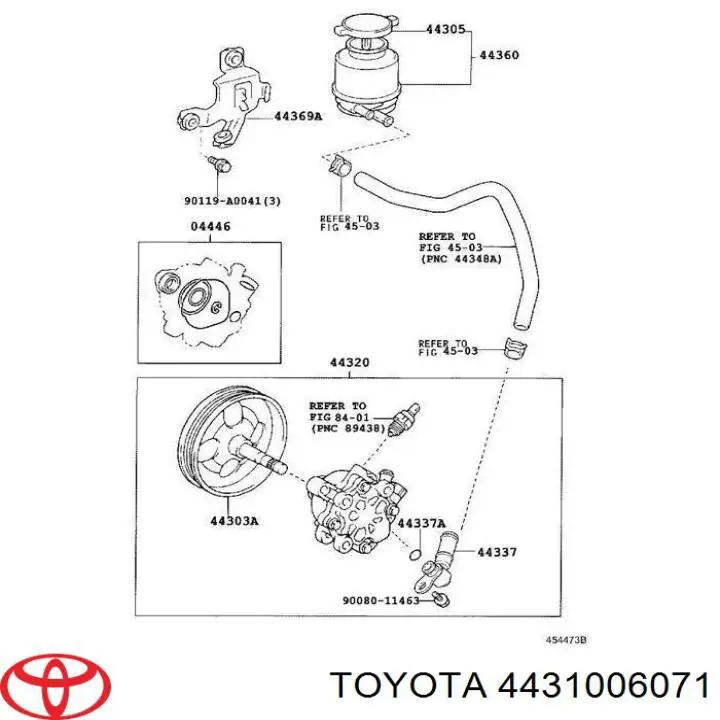 Насос гидроусилителя руля (ГУР) на Toyota Solara V3