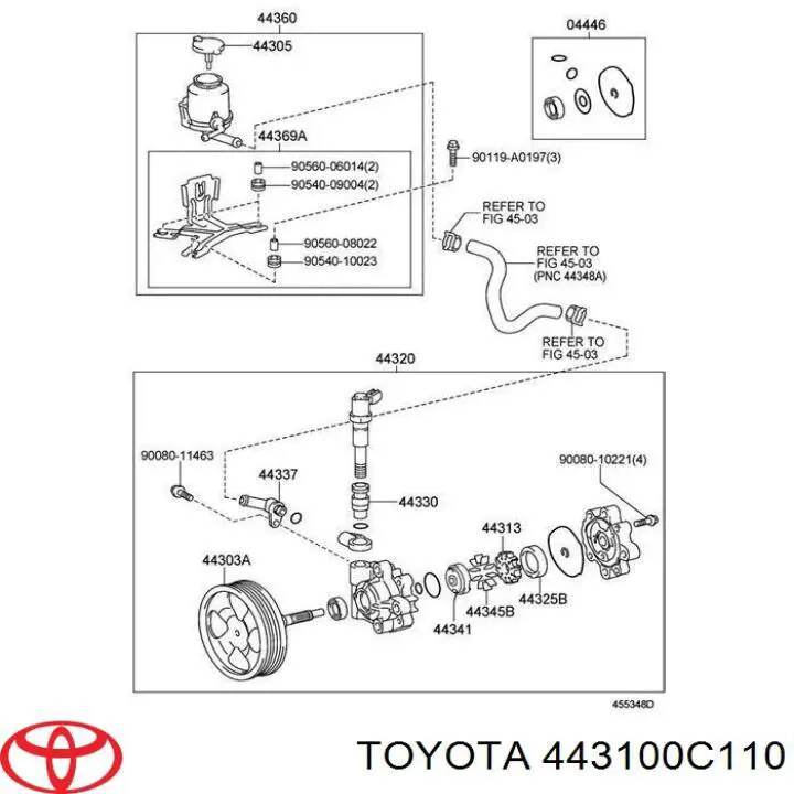 Насос гидроусилителя руля (ГУР) на Toyota Tundra 