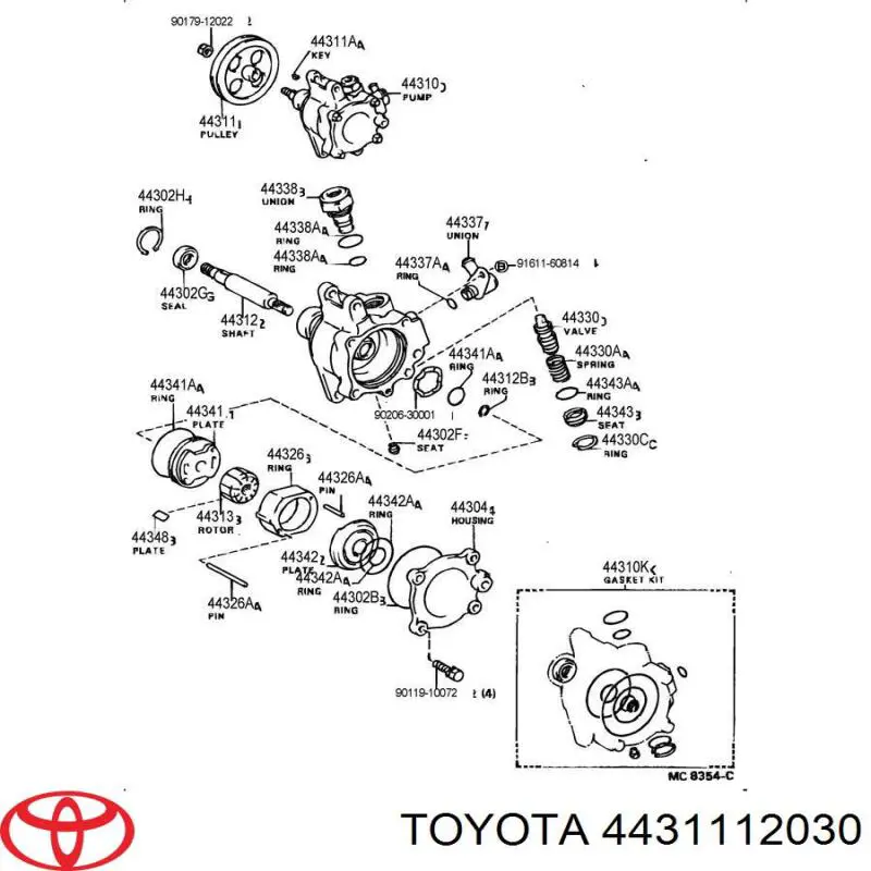 4431112030 Toyota Шкив насоса ГУР