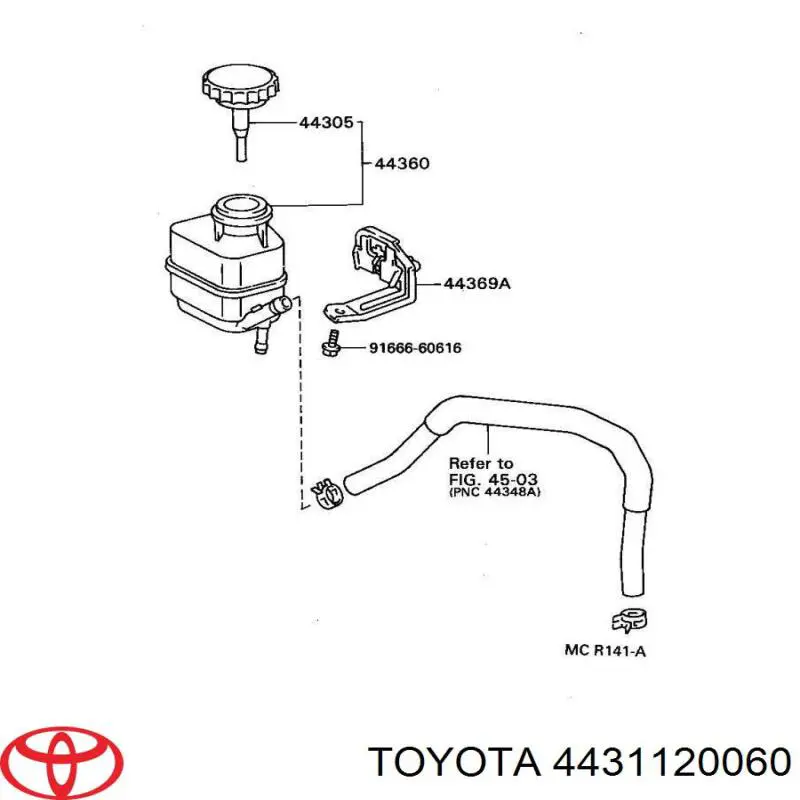 Шкив насоса ГУР на Toyota RAV4 I 