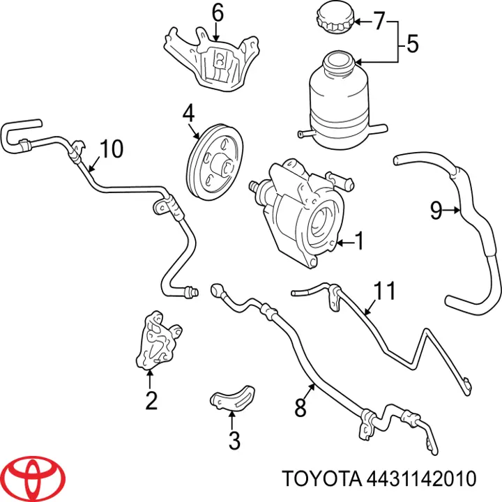 Шкив насоса ГУР 4431142010 Toyota