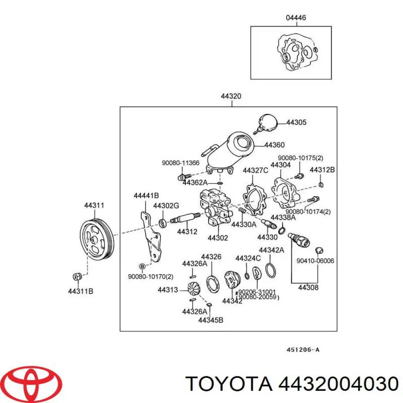 Насос гидроусилителя руля (ГУР) на Toyota 4 Runner N130
