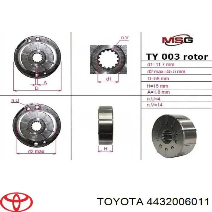 Купить 4432006020 Toyota Насос рулевого управления