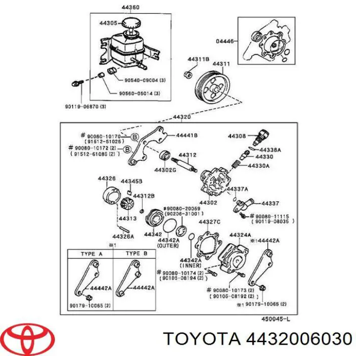 Насос ГУР 4432006030 Toyota