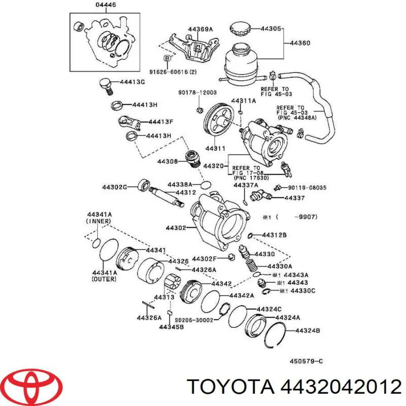 Насос гидравлики Toyota 4432042012 цена, от  USD