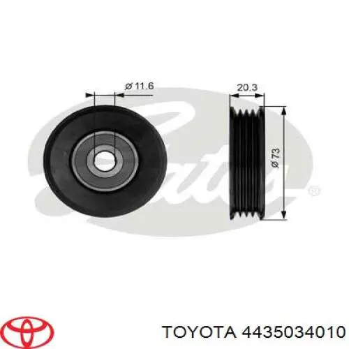 Ролик натяжителя приводного ремня Toyota 4435034010