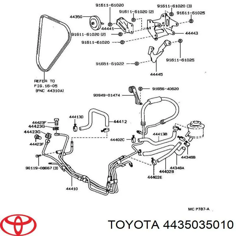 4435035010 Toyota натяжной ролик