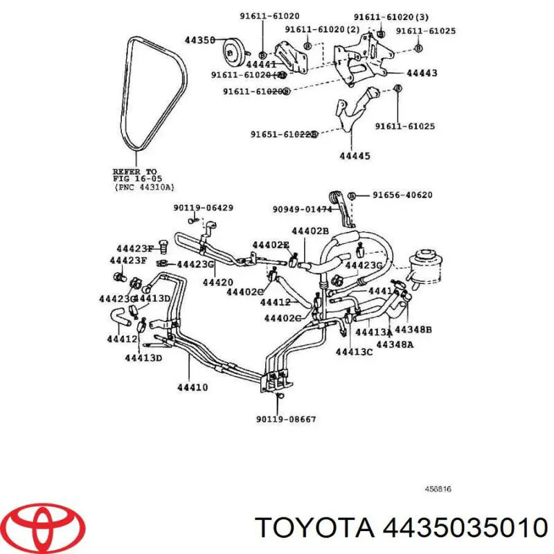 4435035010 Toyota Ролик натяжителя ремня агрегатов