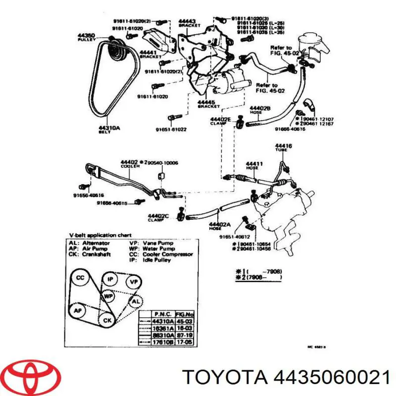 4435060021 Toyota Ролик натяжителя ремня агрегатов