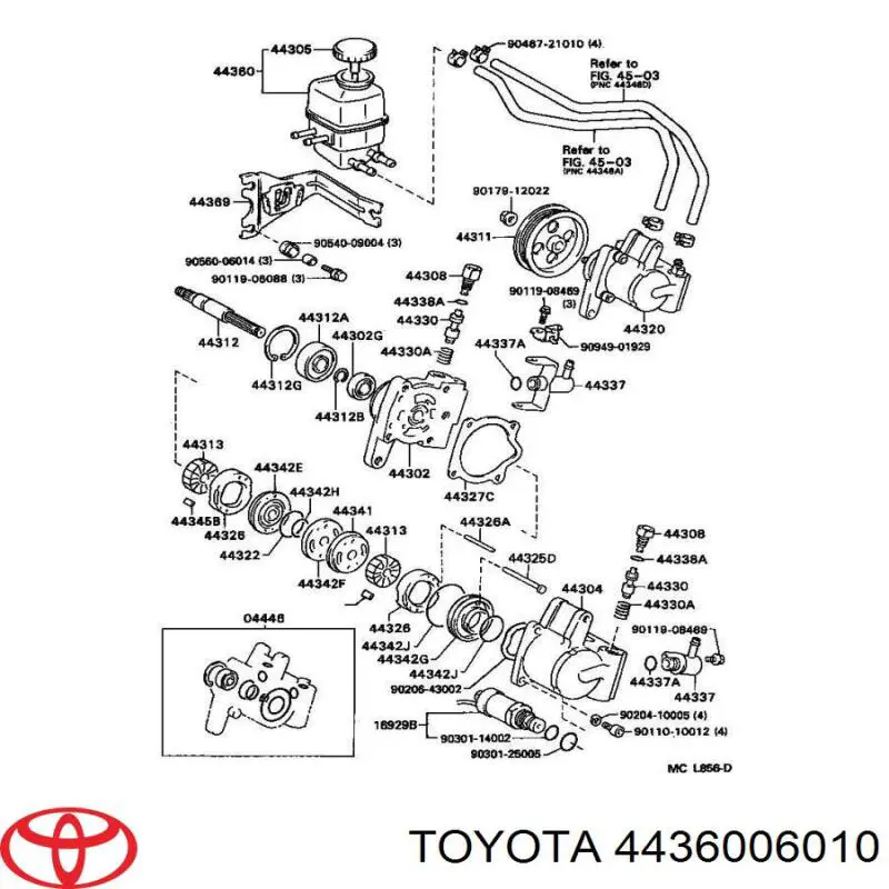 Бачок насоса ГУР на Toyota Camry V10