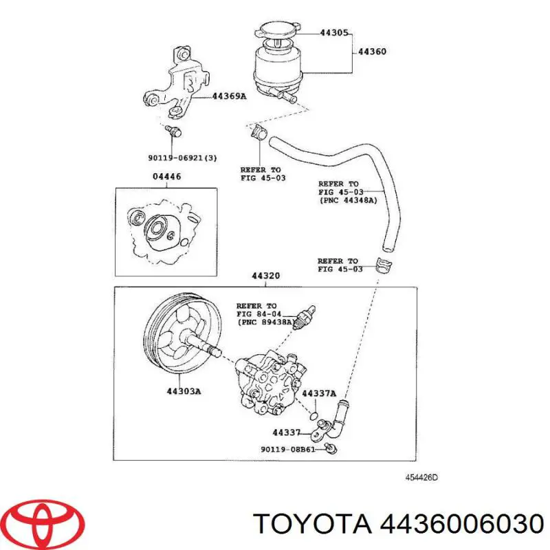 Бачок насоса ГУР на Toyota Solara V3