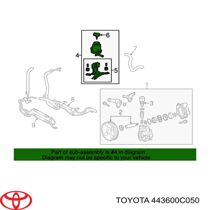 Бачок насоса ГУР 443600C050 Toyota