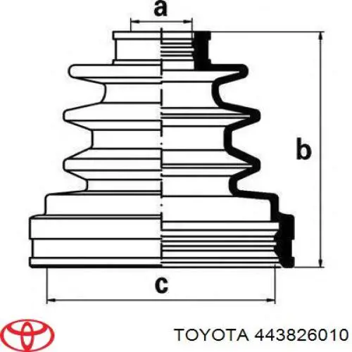 443826010 Toyota пыльник шруса передней полуоси внутренний