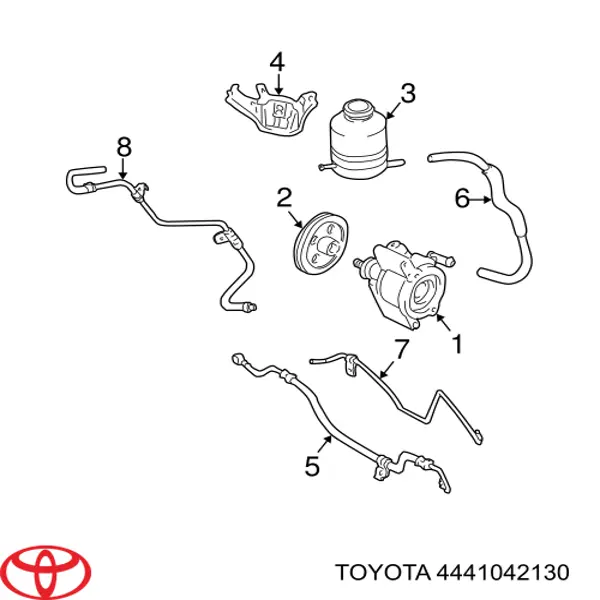 4441042130 Toyota шланг гур высокого давления от насоса до рейки (механизма)