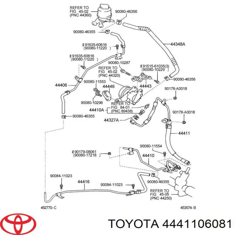 Шланг ГУР высокого давления от насоса до рейки (механизма) на Toyota Camry V30