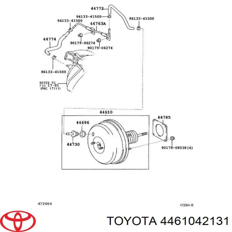 4461042131 Toyota усилитель тормозов вакуумный