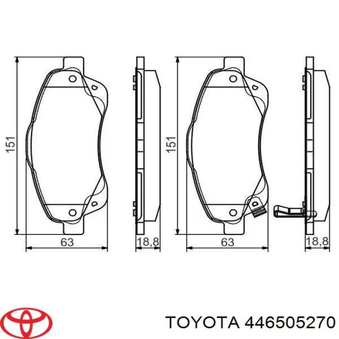446505270 Toyota колодки тормозные передние дисковые