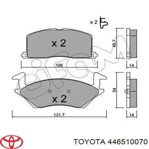 Передние тормозные колодки 446510070 Toyota