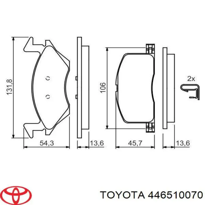 Колодки Toyota 446510070 цена, от 16.42 USD