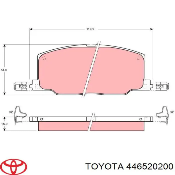 446520200 Toyota передние тормозные колодки