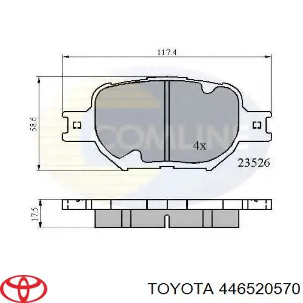 Передние тормозные колодки 446520570 Toyota