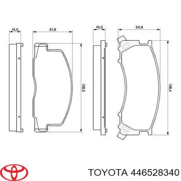 446528340 Toyota передние тормозные колодки