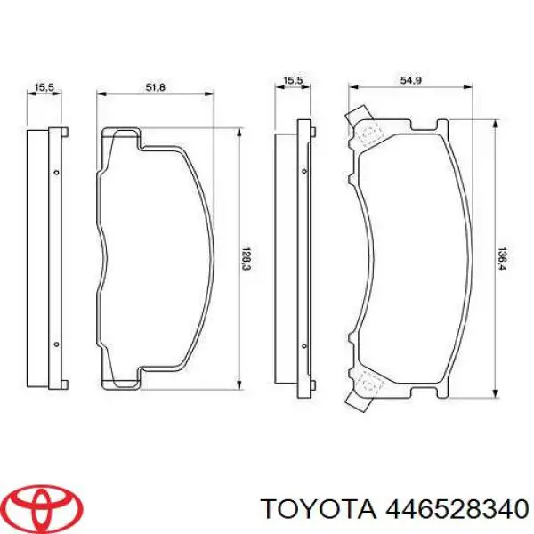 Передние тормозные колодки 446528340 Toyota