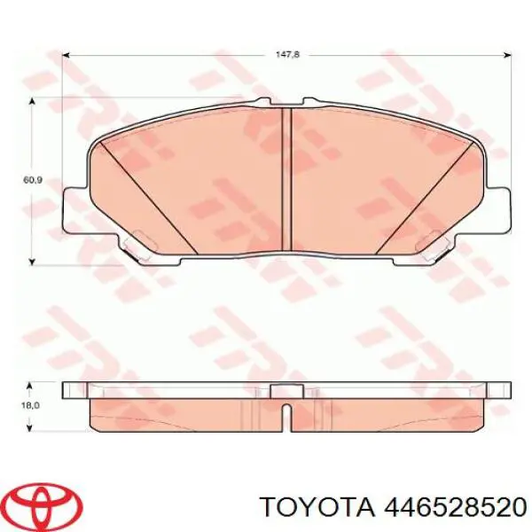 Передние тормозные колодки 446528520 Toyota