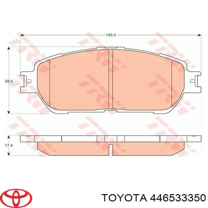 Передние тормозные колодки 446533350 Toyota