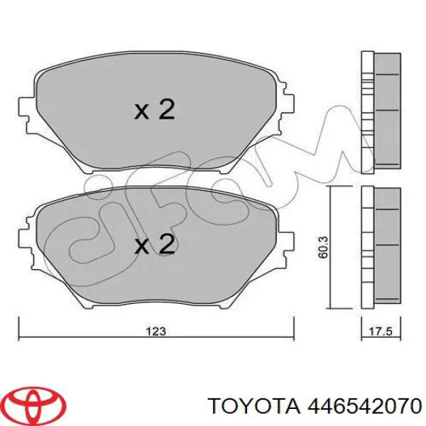 Передние тормозные колодки 446542070 Toyota