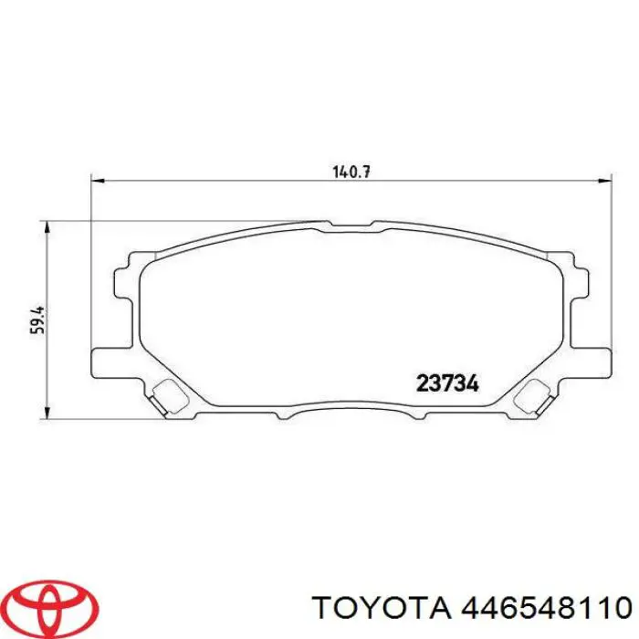 Передние тормозные колодки 446548110 Toyota