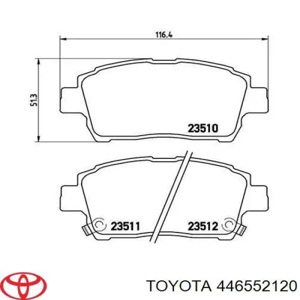 Купить 446552120 Toyota Колодки тормозные