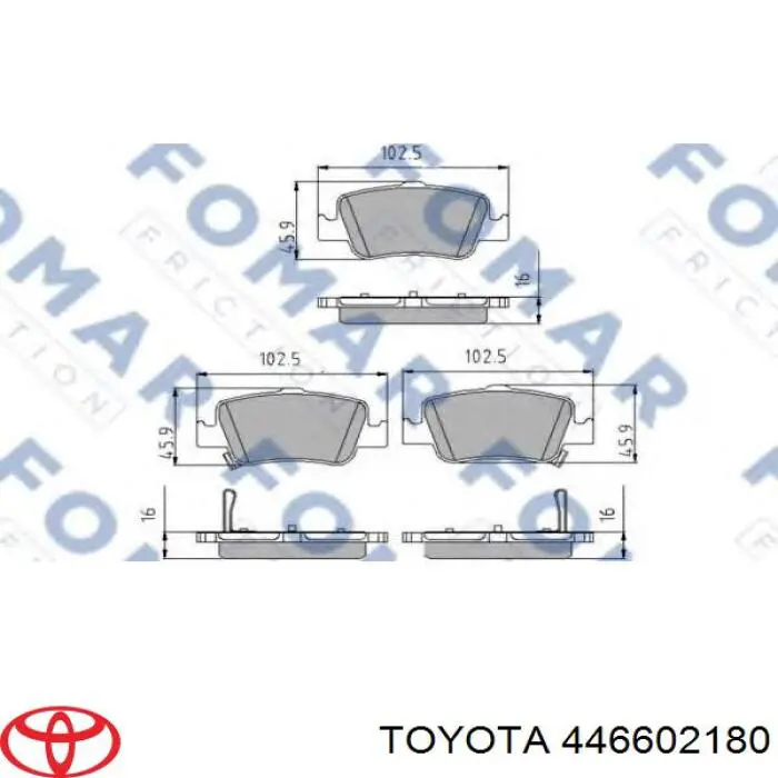 Колодки дисковые  Toyota 446602180 цена, от 21.54 USD