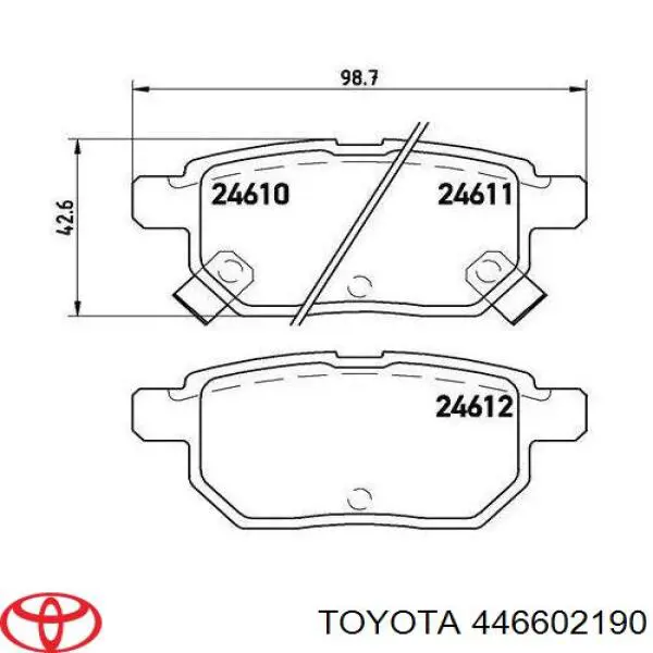 Задние тормозные колодки 446602190 Toyota