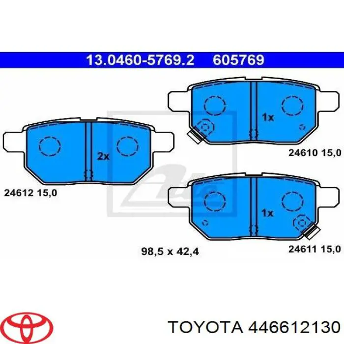 446612130 Toyota колодки тормозные задние дисковые