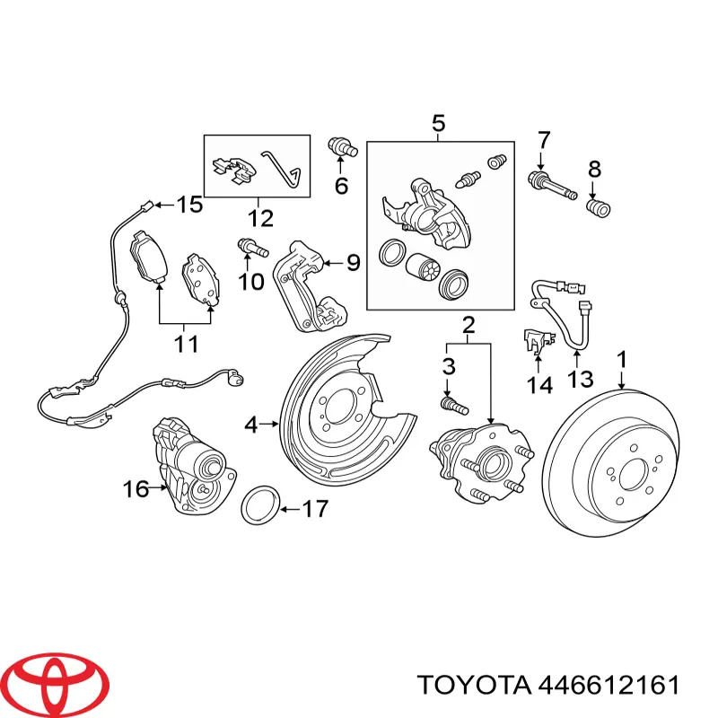 Колодки тормозные задние дисковые на Toyota RAV4 V 