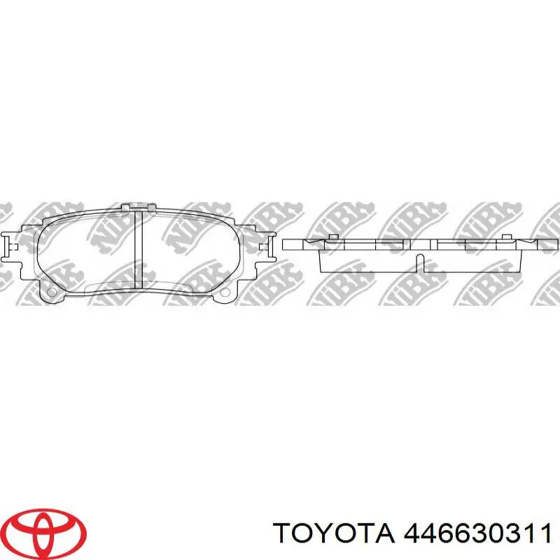 Задние тормозные колодки 446630311 Toyota