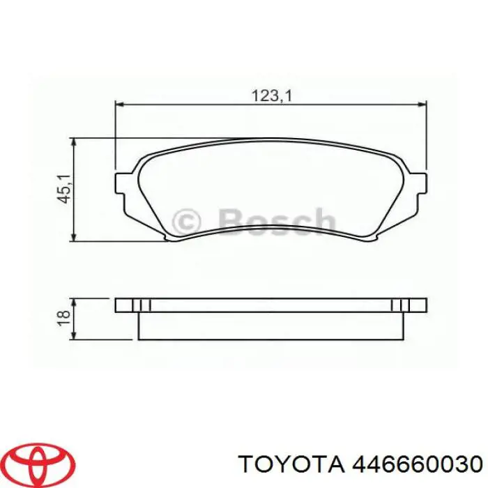 Задние тормозные колодки 446660030 Toyota